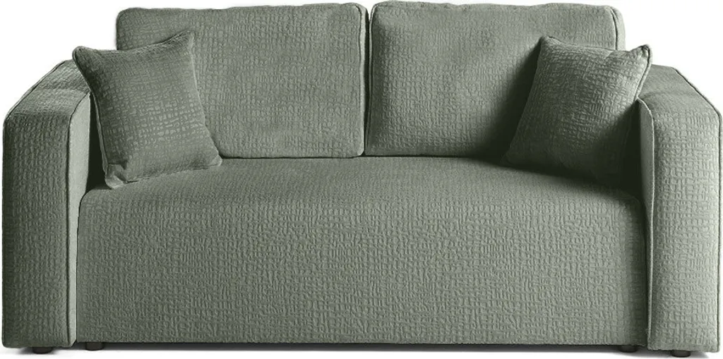 Canapé droit 2 places Best Mobilier Topaze en velours relief Vert