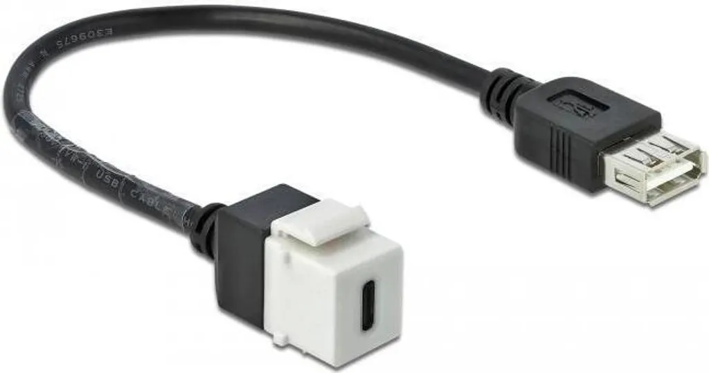 Modulo Keystone USB C Femmina a USB A Maschio Bianco | Adattatore Pannello