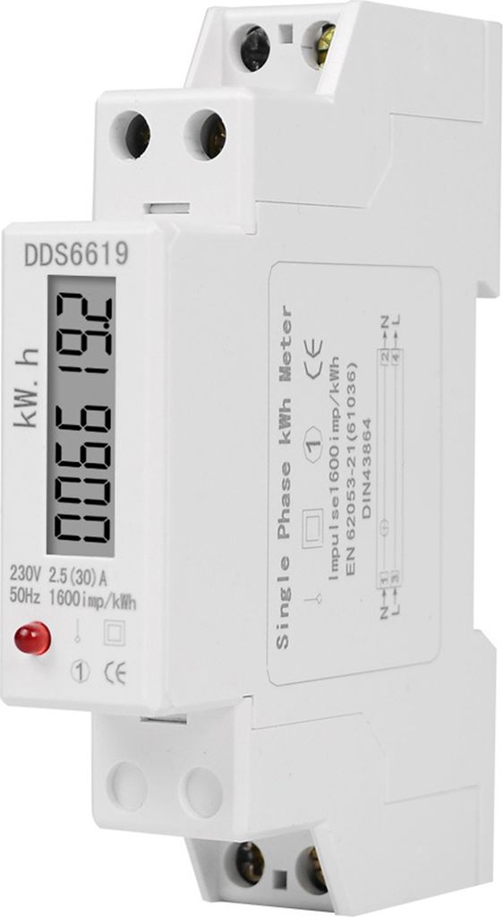 DDS6619-002 230 V Einphasen-Energiemesser Stabile Leistung Multifunktional professionelles Digital DIN Rail Electric Elektrometer für die Überwac...