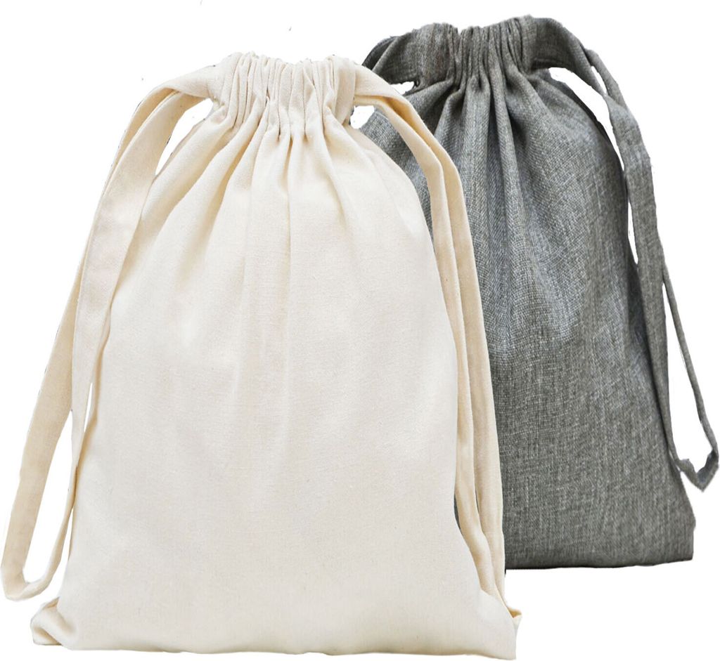 2 Leinen Look Packbeutel - 32x32cm Reisebeutel Packtaschen Koffer Organizer Set