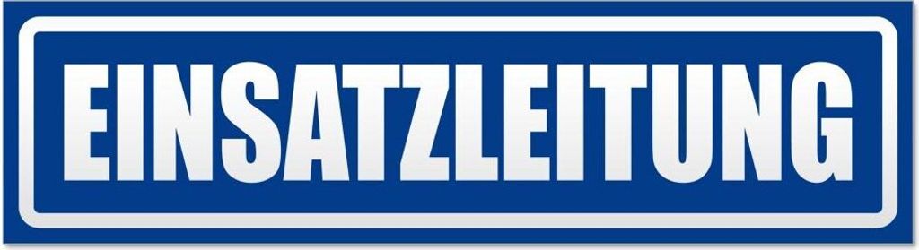 Kiwistar - Autoaufkleber - Verkehrsblau - 45 x 12 cm - Einsatzleitung invertiert - Hinweis Aufkleber Sticker für Auto, Kfz, Fahrrad, PKW, LKW
