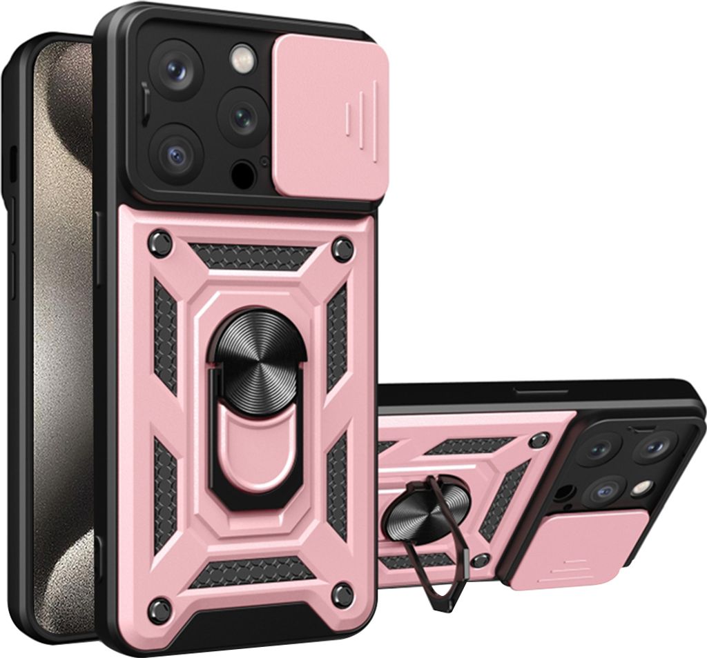 Techsuit Camshield Back Cover Hülle für Apple iPhone 15 Pro - Roségold