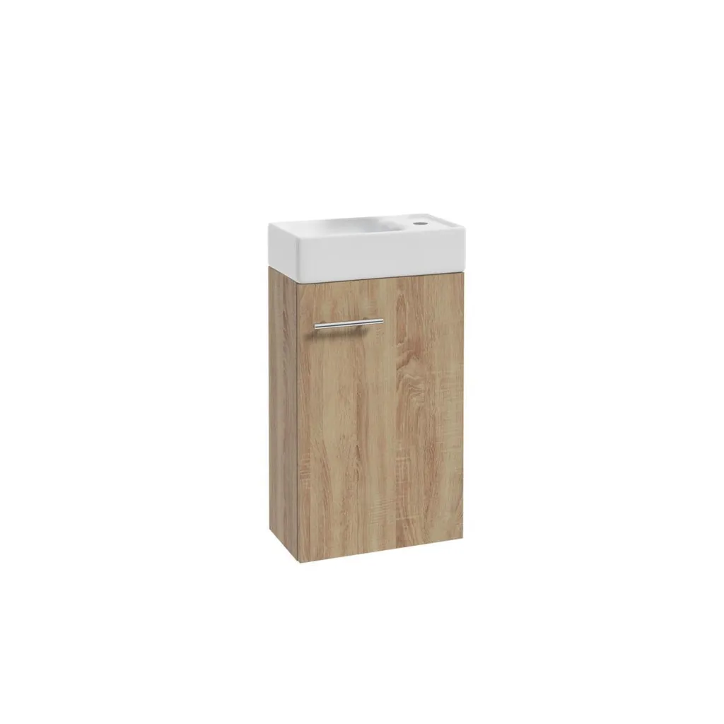 Allibert Mike Pack Meuble Lave-Mains 40cm Chêne avec Vasque Céramique
