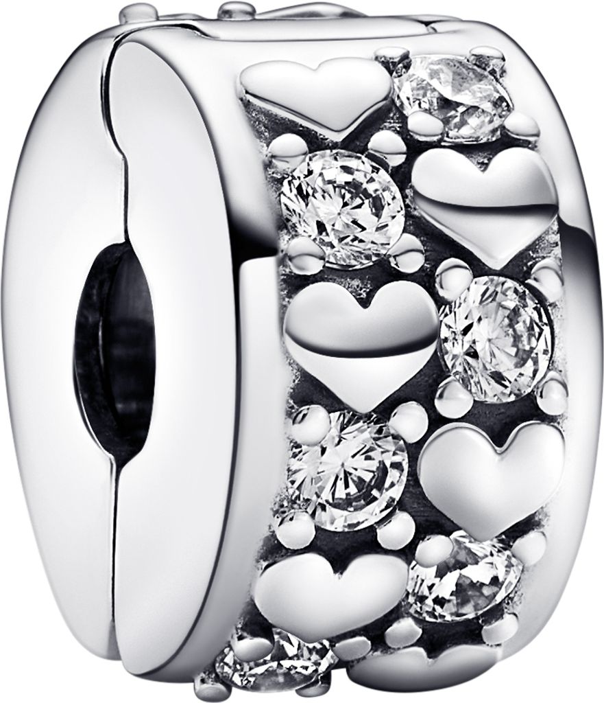 Pandora Infinity Coeurs Charm clip scintillant 792235C01 Image du produit 