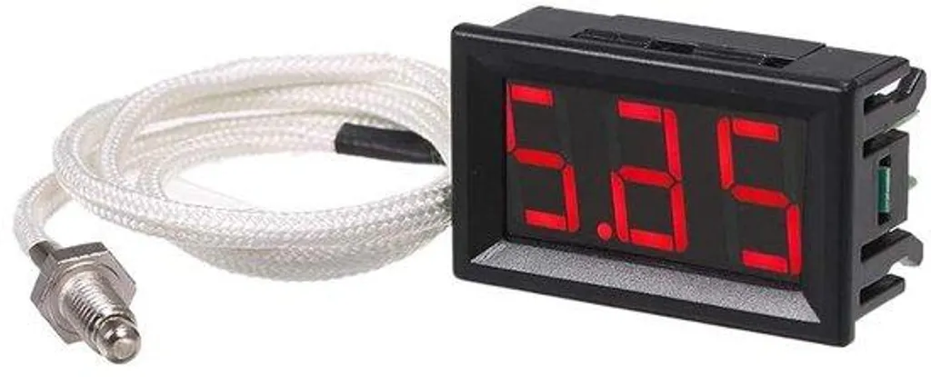 Thermomètre Industriel 12V avec Affichage LED Rouge et Sonde Type K