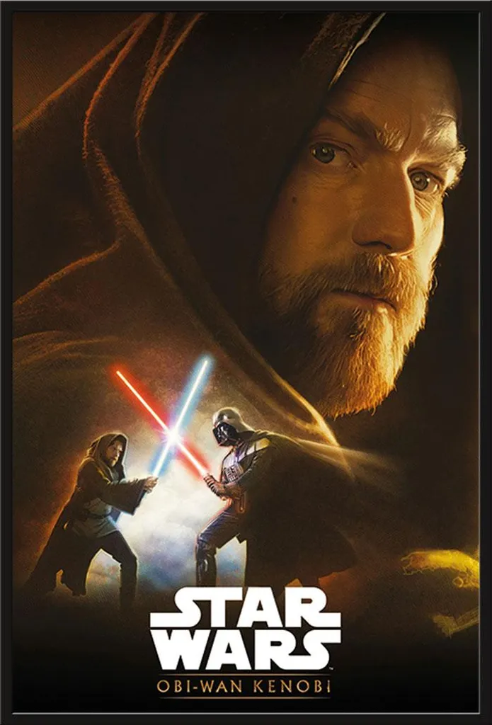 Décoration murale Star Wars Obi-Wan Kenobi affiche Hope cadre noir Shinsuke®