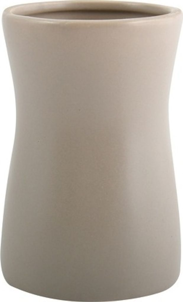 MSV Zahnputzbecher Zahnbecher Palma Keramik Taupe