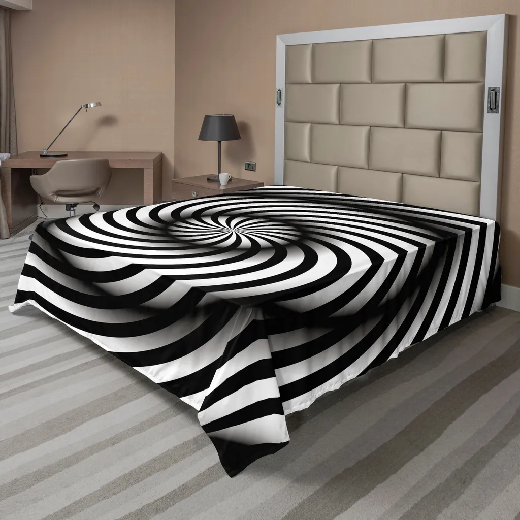 Lenzuolo Piano 260x228 ABAKUHAUS Spiers Geometrico Bianco Nero