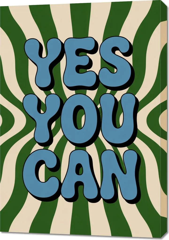 Quadro Motivazionale Vintage 70x100 Yes You Can - Arredo Soggiorno
