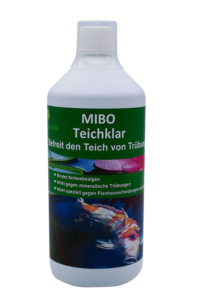 MIBO Teichklar 1 Liter Teichklärer gegen trübes und grünes Teichwasser