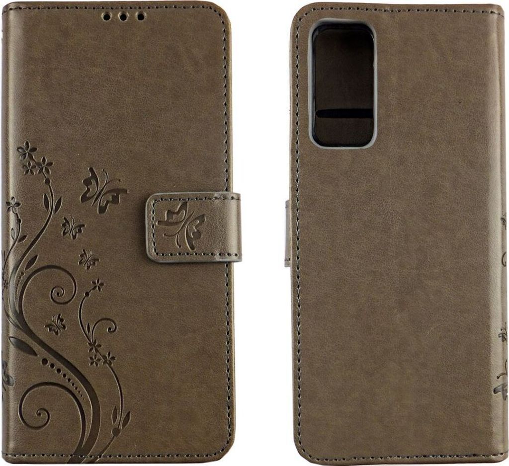 Samsung Galaxy S20 FE Handy Hülle Schutz-Tasche Cover Flip-Case Kartenfach Grau