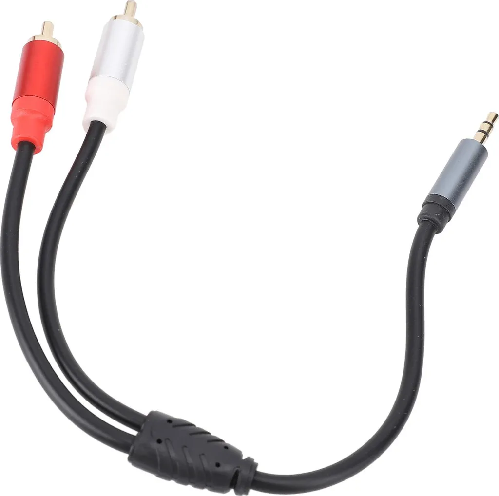 Cavo Stereo Jack a 2 RCA 30cm Oro | Trasparente per Amplificatori Hi-Fi - 4