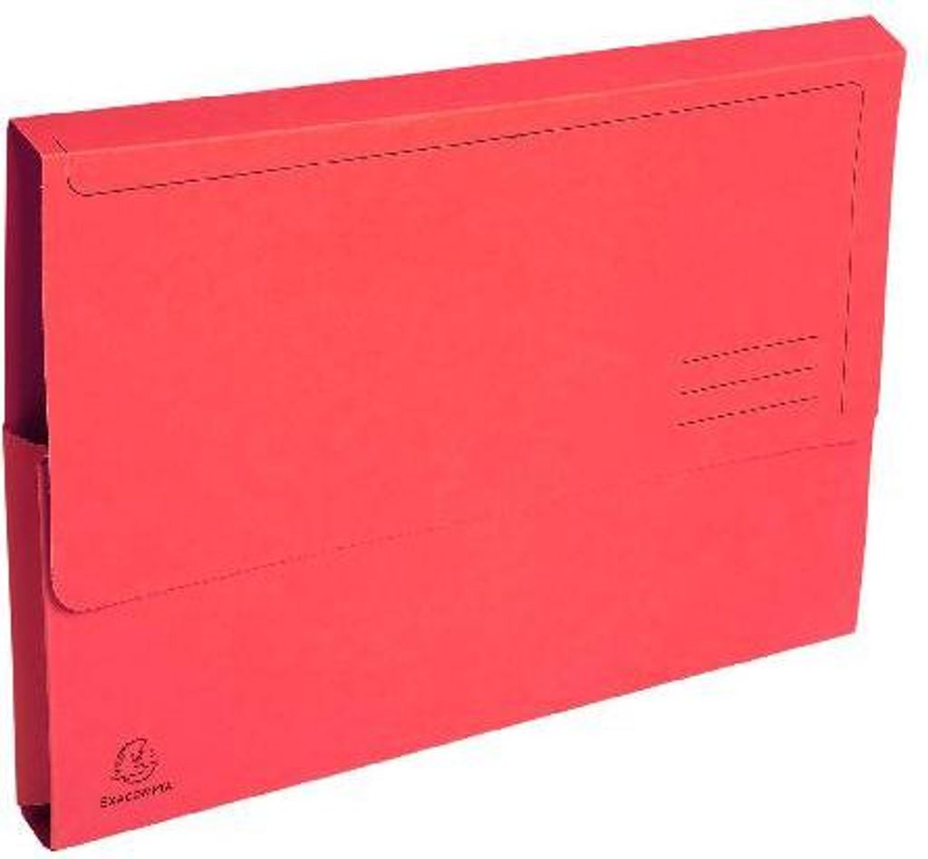 Exacompta 10x Pack 10 Aktenmappe, Verschlußkappe, RC Kart., A4, Rot, 46975E