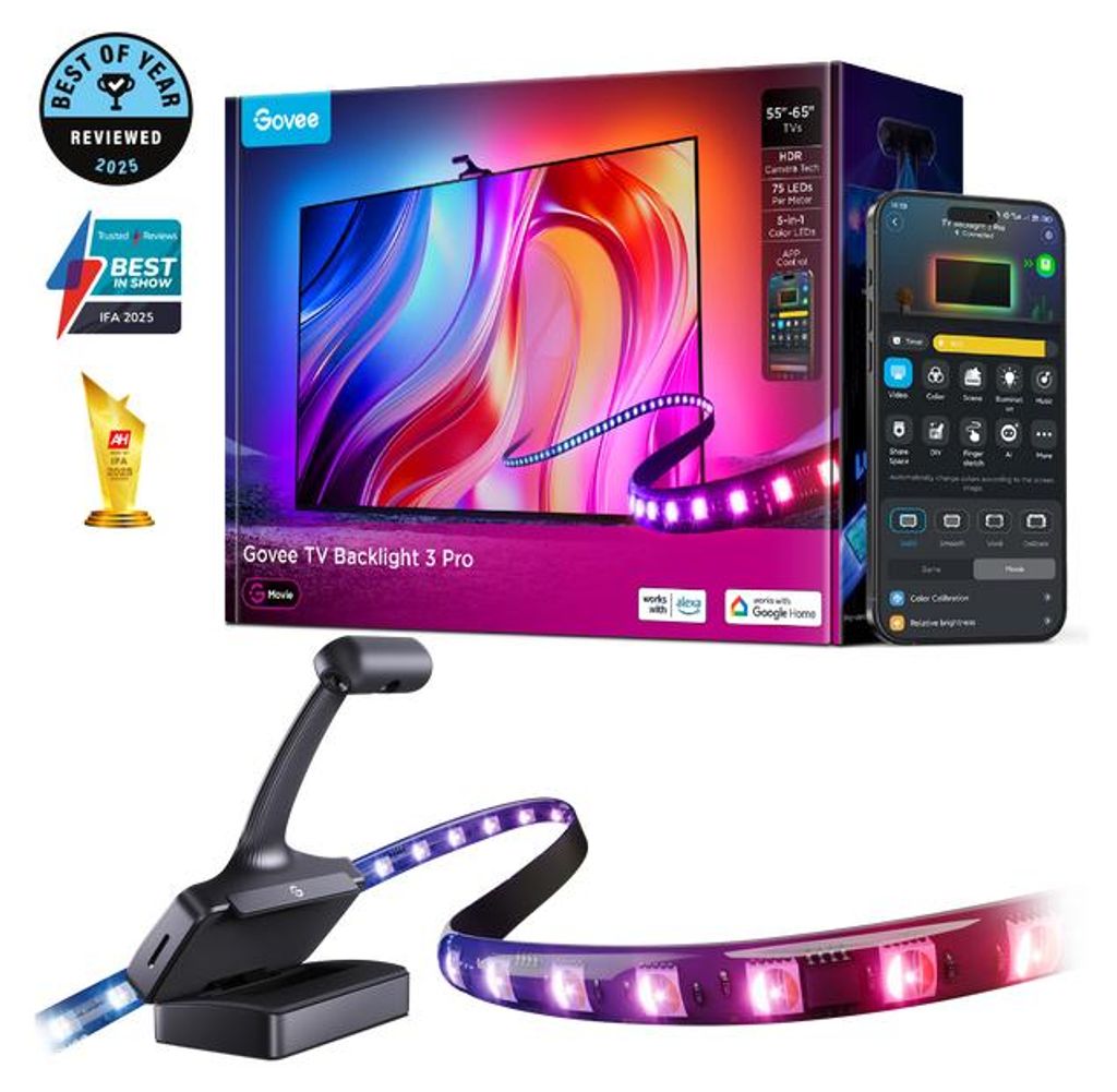 Govee H66A1, Slimme LED-strip, Wi-Fi/Bluetooth, Zwart, LED, Productafbeelding 