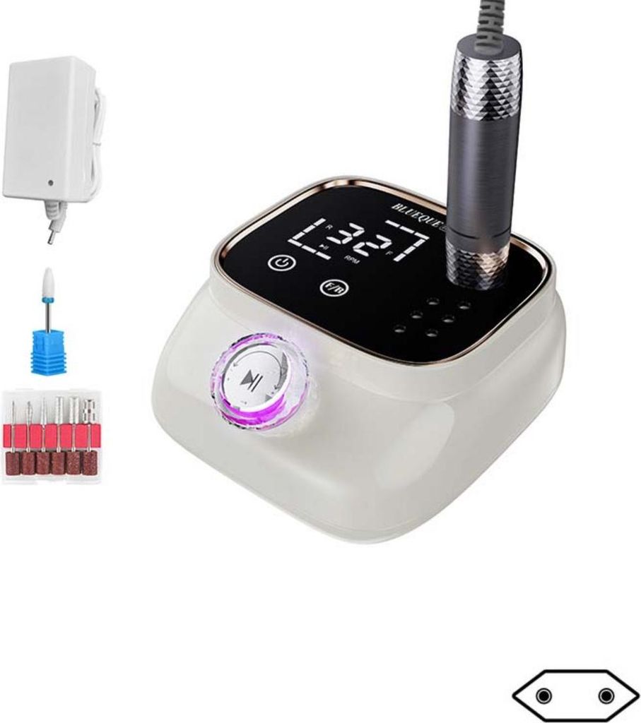 INF Professionelle 45000 U/min Elektrische Nagelfeile mit Speicherfunktion Elfenbein