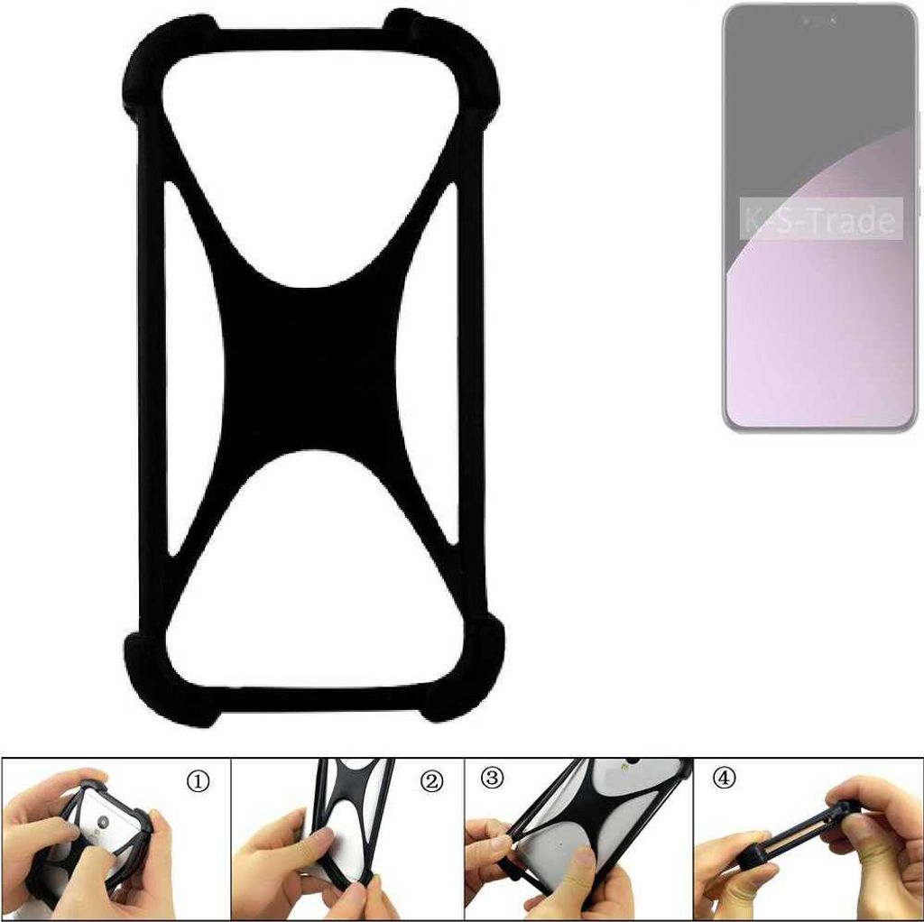 K-S-Trade Handy-Hülle Schutz-Hülle kompatibel mit Xiaomi Civi 4 Pro Silikon Bumper TPU Softcase Smartphone Stoßschutz, schwarz