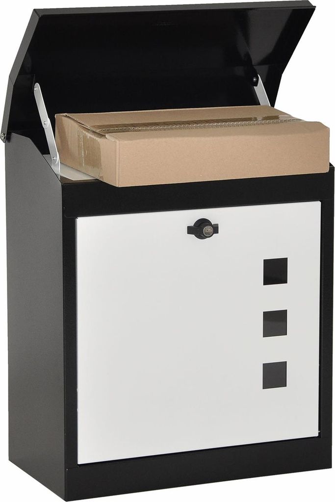Briefkasten Paketbox anthrazit/weiß Produktbild 