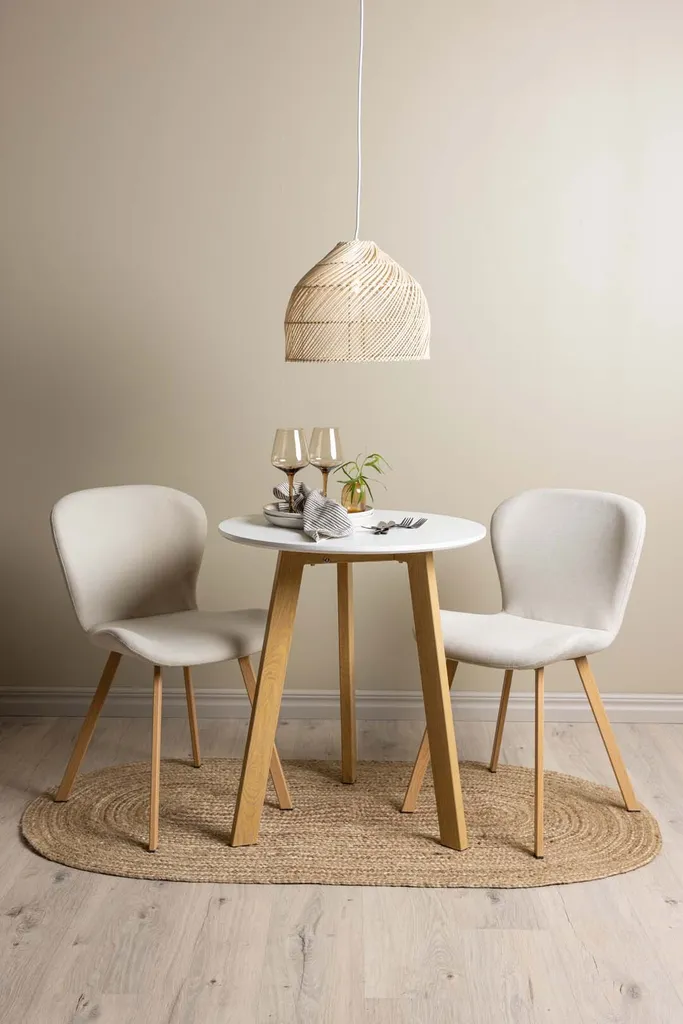 Petit ensemble salle à manger table blanche et 2 chaises pour petit espace