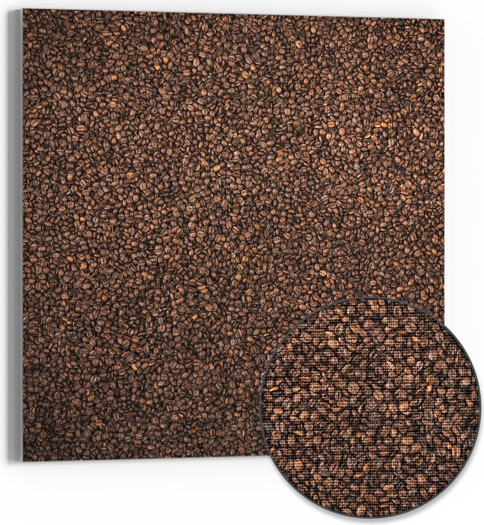 DEQORI Hybrid Leinwand Bild 30x30 cm 'Kaffeebohnenmeer' Wandbild Glas flach modern