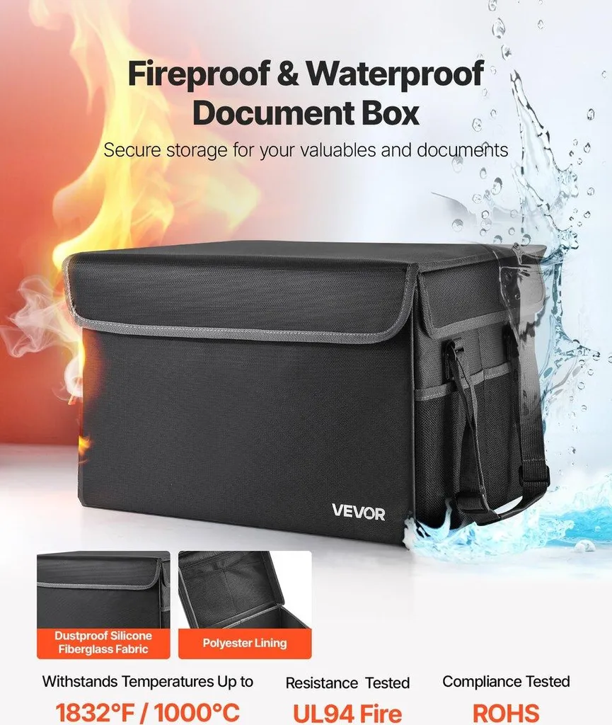 Protégez vos documents du feu et de l'eau avec cette boîte ignifuge 1000
