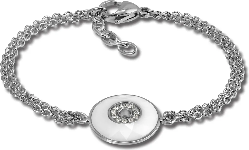 Bracciale Amello in acciaio inox ceramica rotondo argento bianco gioielli da donna ESAX29W8