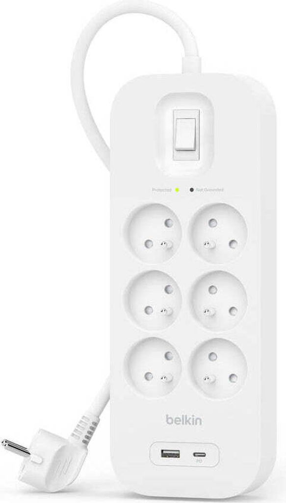 Belkin Connect, 650 J, 6 AC zásuvky / AC zásuvek, Bílá, Obrázek produktu 