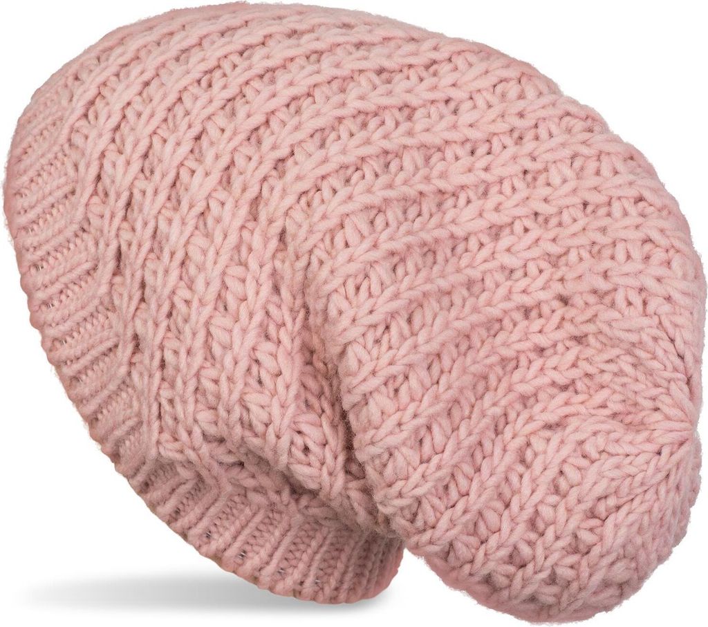 styleBREAKER Uni Strick Beanie Mütze grob gestrickt, Slouch Longbeanie, Grobstick Winter Strickmütze 04024158