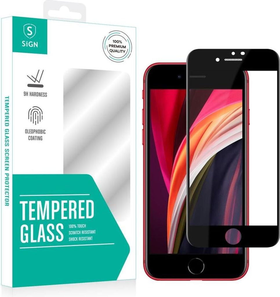 3D Displayschutzfolie aus gehärtetem Glas mit Staubschutz für iPhone SE 2020