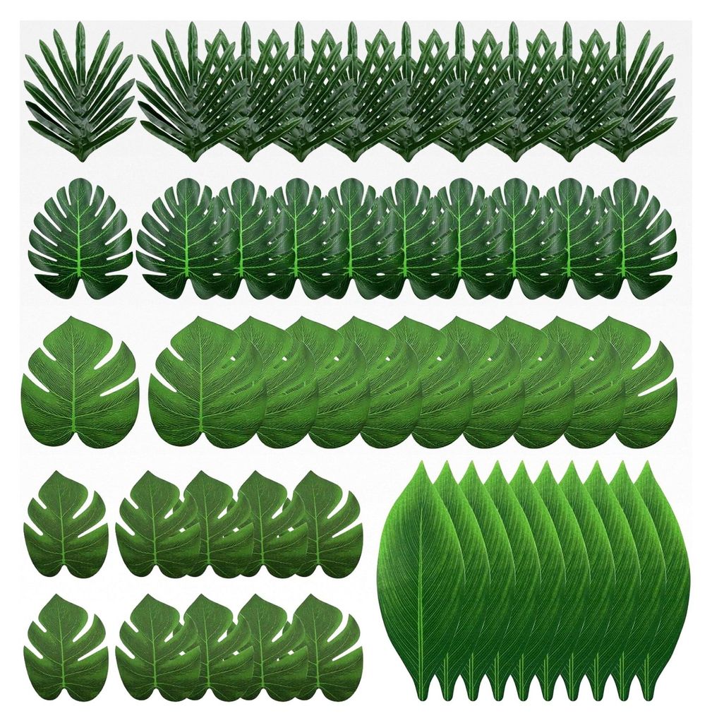 50 Stück Künstliche Palmenblätter für Deko - Monstera Blätter für Dschungel- und Strand-Themenpartys