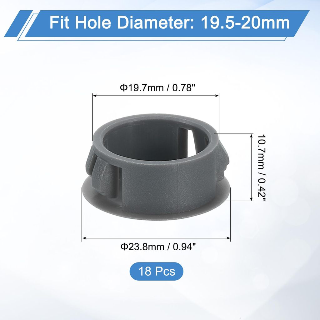 18 Stš¹ck 20mm (13/16") Abdeckkappen fš¹r Bohrl?cher, Nylon Blindstopfen Abdeckstopfen grau, runde Schnappverschluss Bohrungen fš¹r Bohrl?che...
