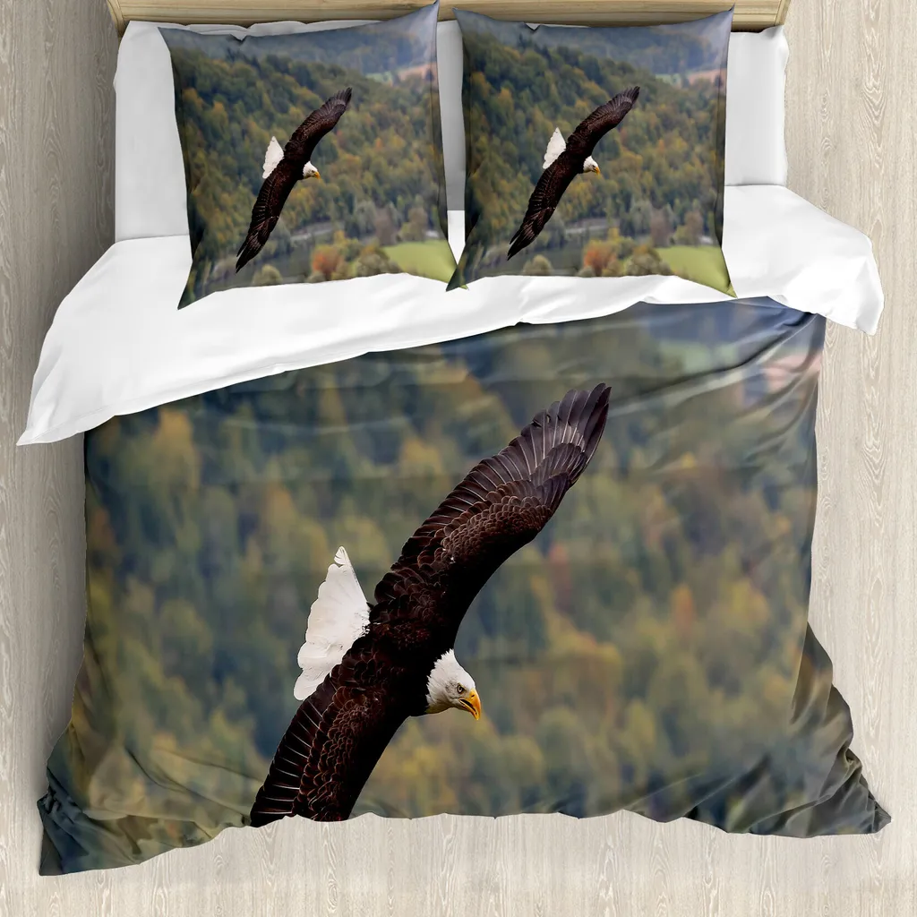 Housse de couette ABAKUHAUS Adler King of Skies 200x200 cm avec taies