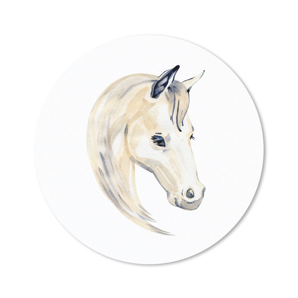 MuchoWow Mauspad Mousepad Pferd - Aquarell - Auge - Mädchen - Kinder - Mädchen 50x50 cm - Mousepads - Maus Mat - Pad - Mausunterlage - Vinyl