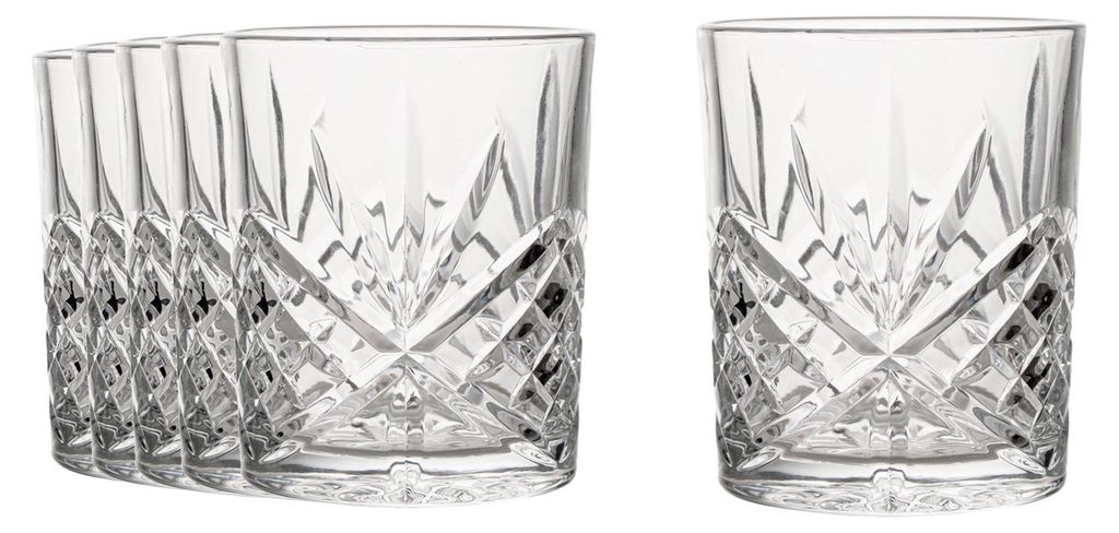 GATSBY Tumbler Gläser 300 ml Set 6 Stück – Trinkgläser Whisky VERLO