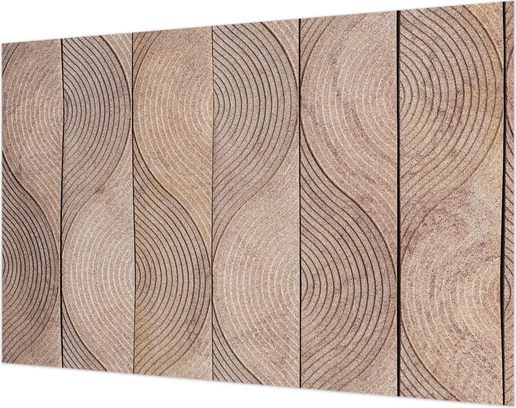 Wandtapete - Dekorative Tapete für Wohnzimmer- Tapetenfolie für Wanddekoration - 104x70 cm - Wellen aus Holz