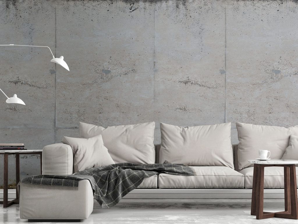 NEWROOM Tapete Grau Vliestapete Stein - Wandbild Modern Beige Grün Beton Putz Tapete 3D Optik Steintapete