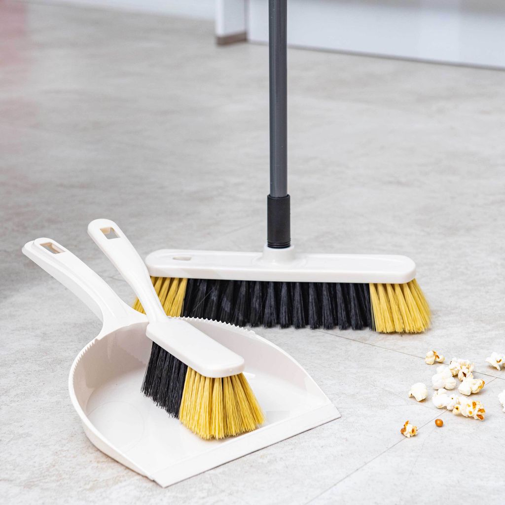 SIDCO Kehrset Zimmerbesen + Kehrgarnitur weiß Schaufel + Produktbild 3