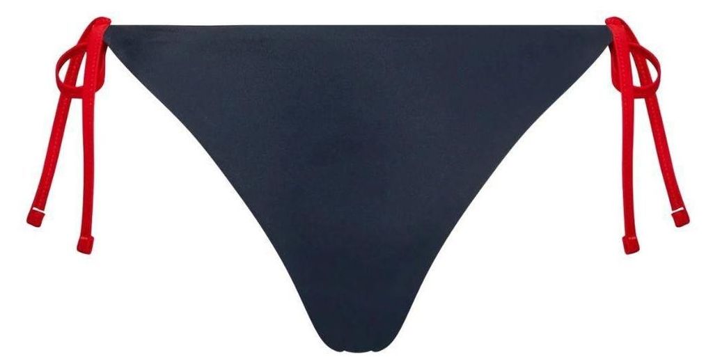 Tommy Jeans - Bikinihöschen für Damen, Seitlich gebunden NA523 (M) (Rot/Dunkles Marineblau)