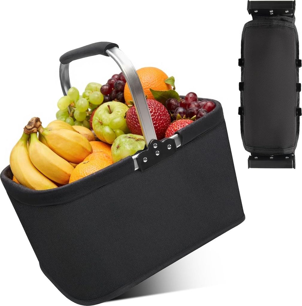 Einkaufskorb Faltbar Stabil Groß 25L Schwarz Faltbarer Tragekorb Kinder Outdoor Picnic Basket Set