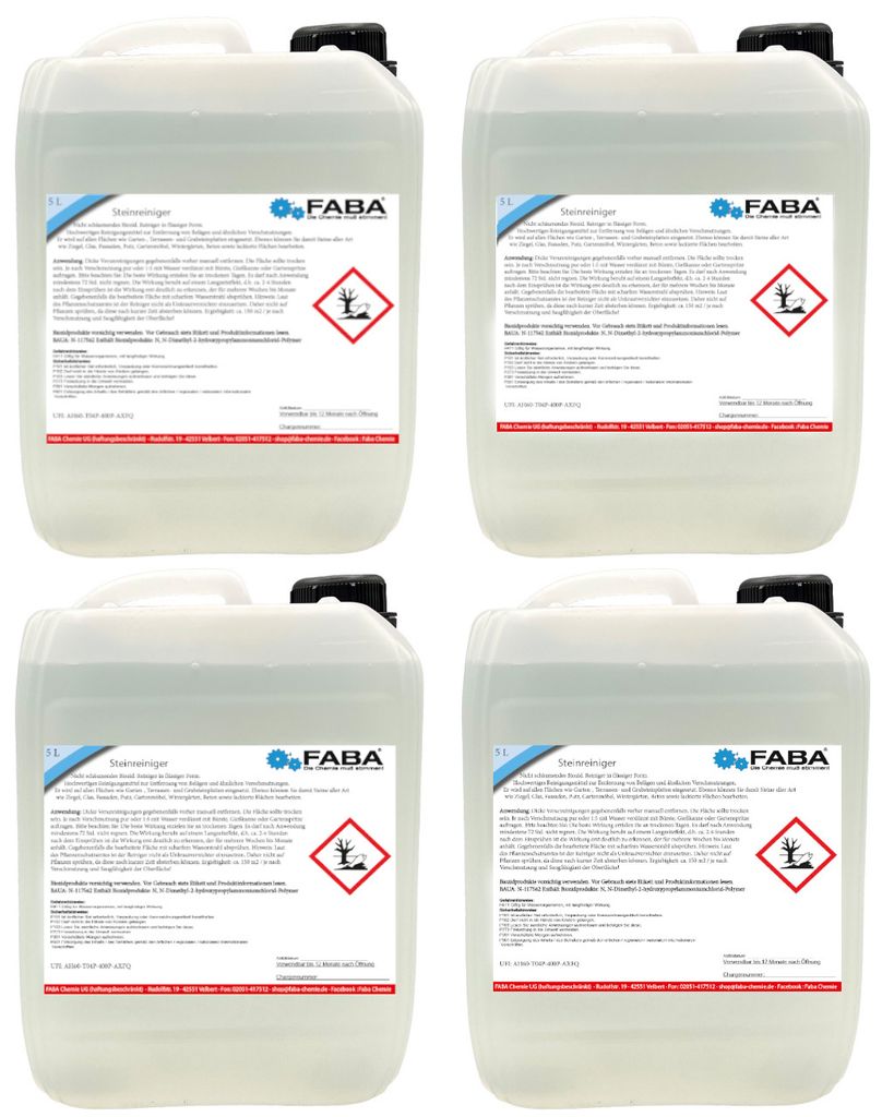 FABA Steinreiniger 4 x 5 L Konzentrat hochwertiges Produktbild 
