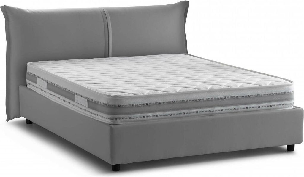 Doppelbett Clelia, 100% Italy, Frontöffnung, inklusive Matratze 160 x 190 cm, Grau