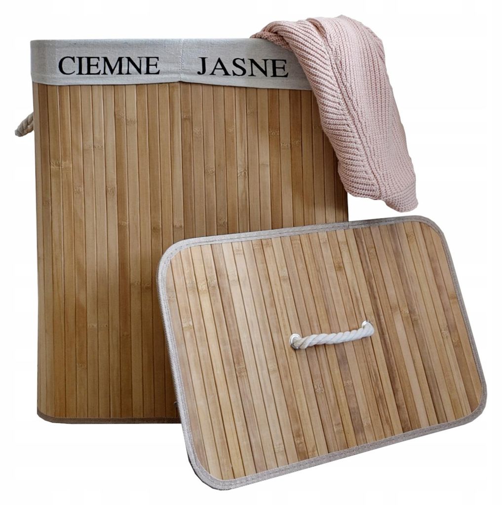 Ekspand | Wäschekorb Aus Bambus - 52x32x60 cm - 100l - mit Produktbild 