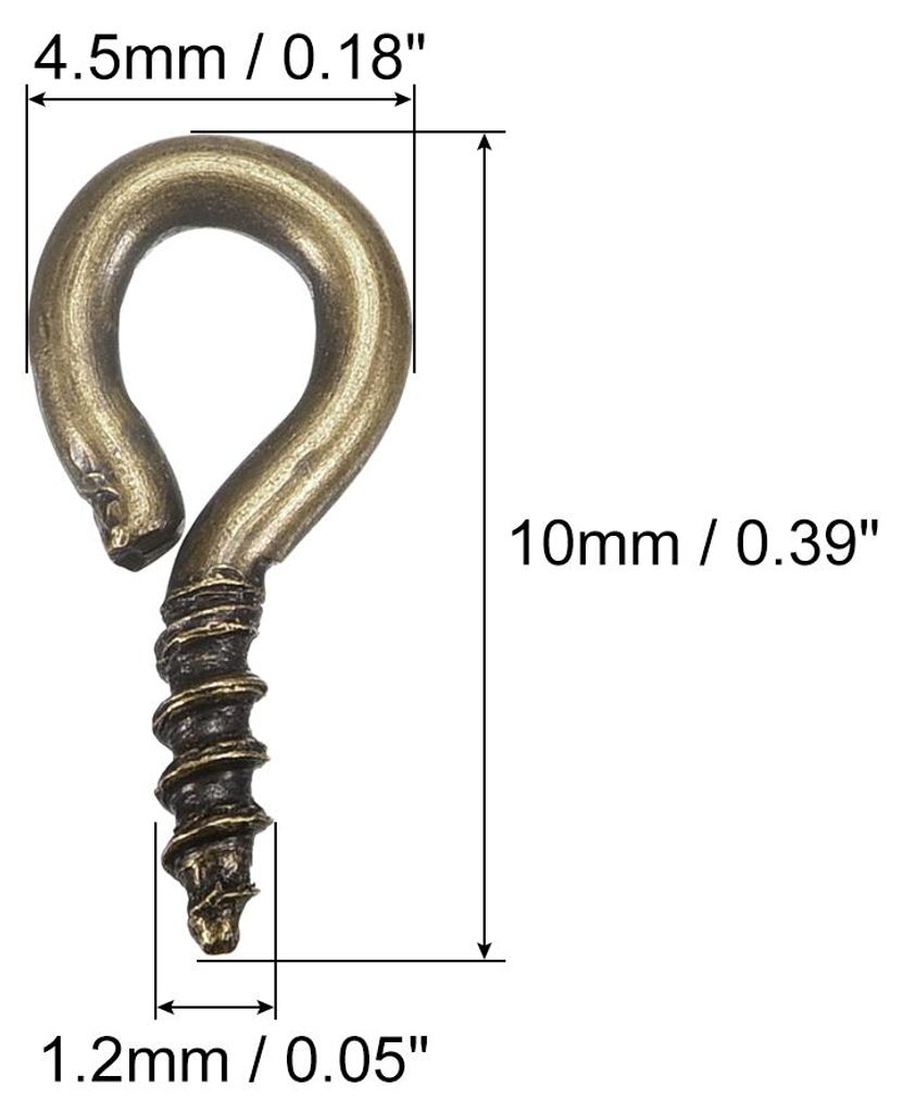 200 Stš¹ck Kleine Schraube Augenstifte Haken Mini ?sen Schrauben Gewinde 4.5x10x1.2mm Selbstschneidende Bolzen fš¹r Schmuck Herstellung Ergebni...