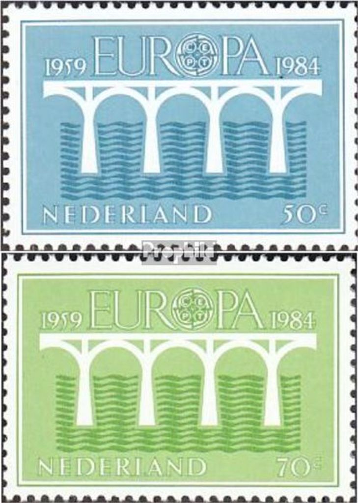 Briefmarken Niederlande 1984 Mi 1251C-1252C (kompl.Ausg.) gezähnt 13 3/4 : 12 3/4 postfrisch Europa