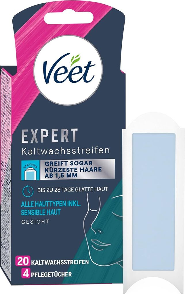 Veet EXPERT Kaltwachsstreifen Gesicht alle Hauttypen 20 Produktbild 