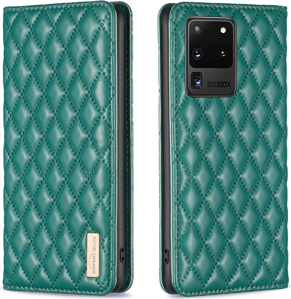 Galaxy S20 Ultra Hülle, Elegant Bookstyle Flip Leder Kartenfächer Schutzhülle mit Ständer für Samsung Galaxy S20 Ultra Grün