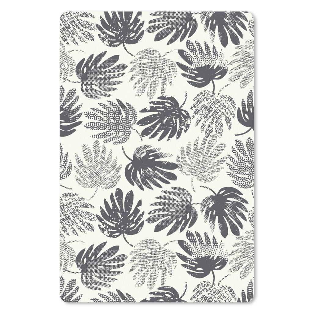 MuchoWow Mauspad Mousepad Monstera - Schwarz und weiß - Muster - Vintage 40x60 cm - Mousepads - Maus Mat - Pad - Mausunterlage - Schreibtisch Ac...