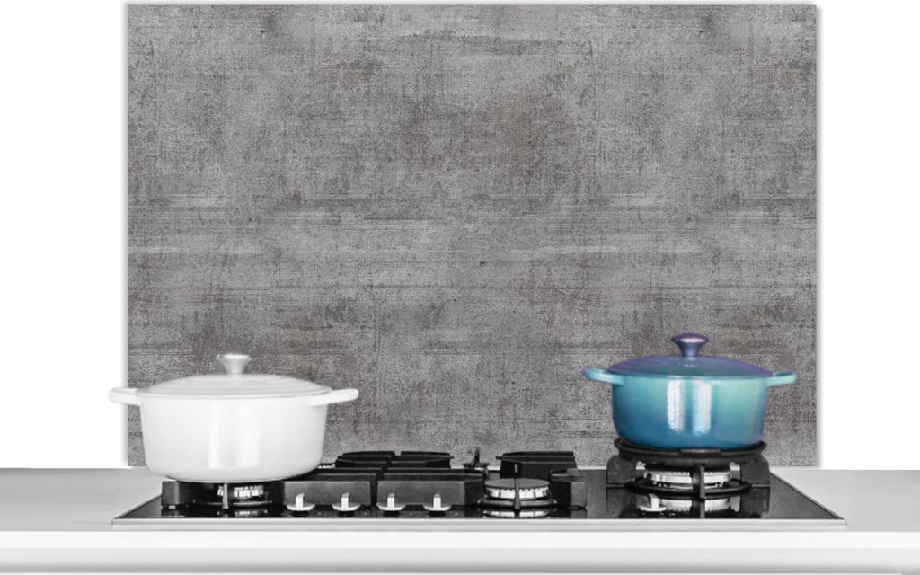 KitchenYeah Spritzschutz Küche - Küchenrückwand - Wandschutz für Herd und Spüle - Beton - Muster - Antik 100x65 - Alu-Dibond (Alternative z...