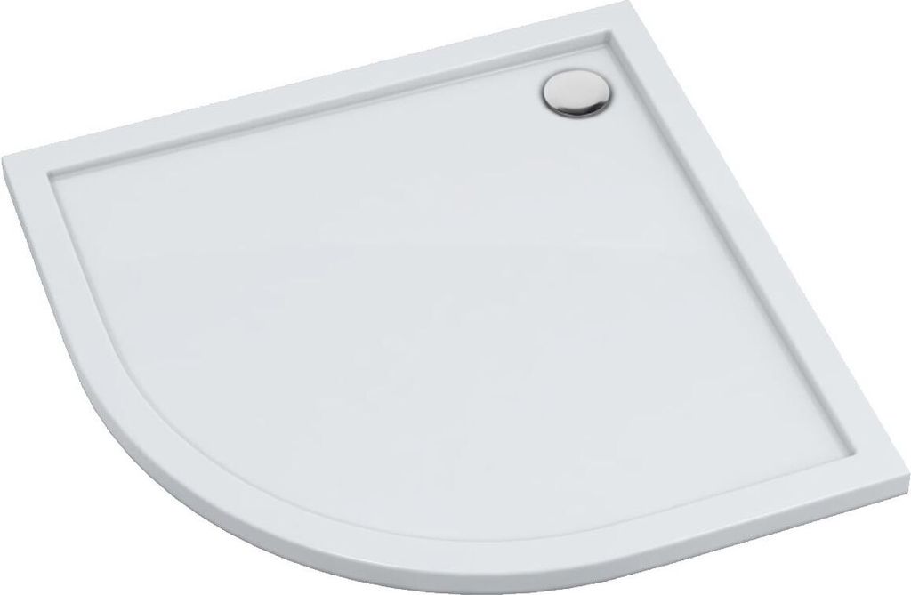 AQUABAD Duschwanne/Duschtasse Villa mit LeakProtect Technologie Smooth White 90x90cm Viertelkreis R55