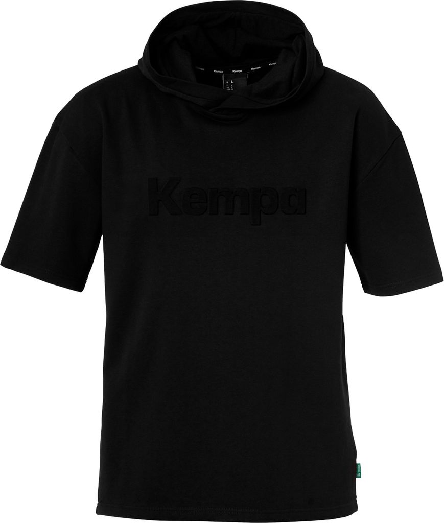 Kempa Hood Shirt Black & White Ärmelloser Hoodie mit Kapuze für Herren - Trendiger Oversize-Schnitt - Sport Fitness Gym Workout Handball Kapuzenp...