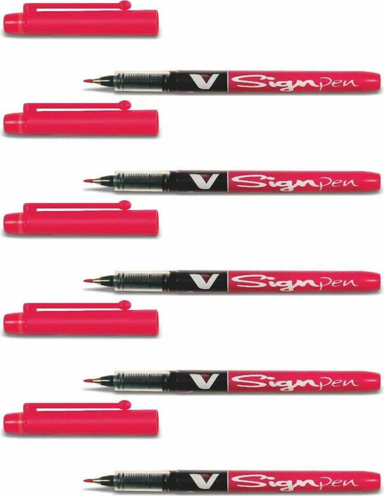 Pilot V Sign Pen - 5er-Set rot
